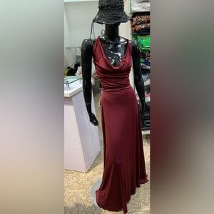 NWOT Elegant Burgundy Evening Dress